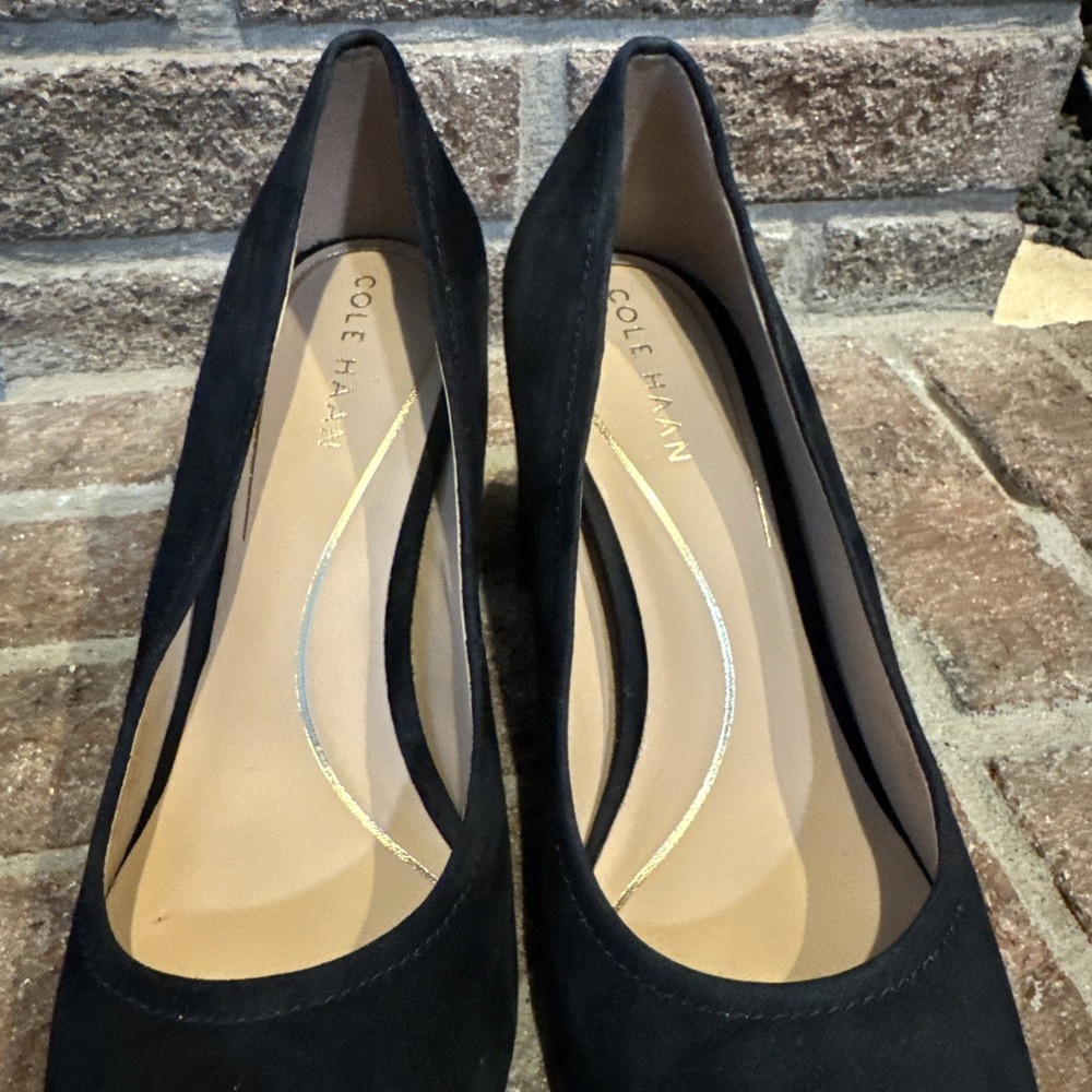Cole Haan Nella Black Seude Slip On Block Heel  Pumps  Sz8B #0200‎ - Picture 14 of 16